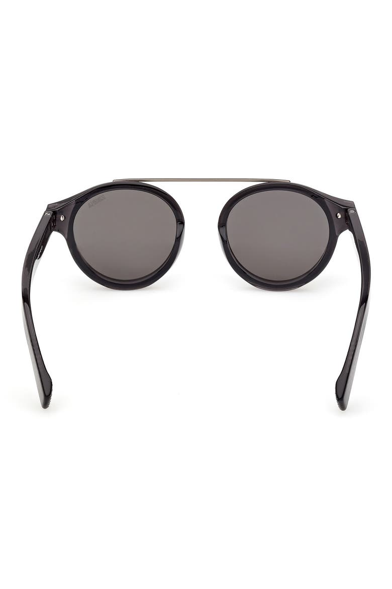 48mm Small Geometric Sunglasses, Alternate, color, TRANSPARENT GREY / RUTHENIUM