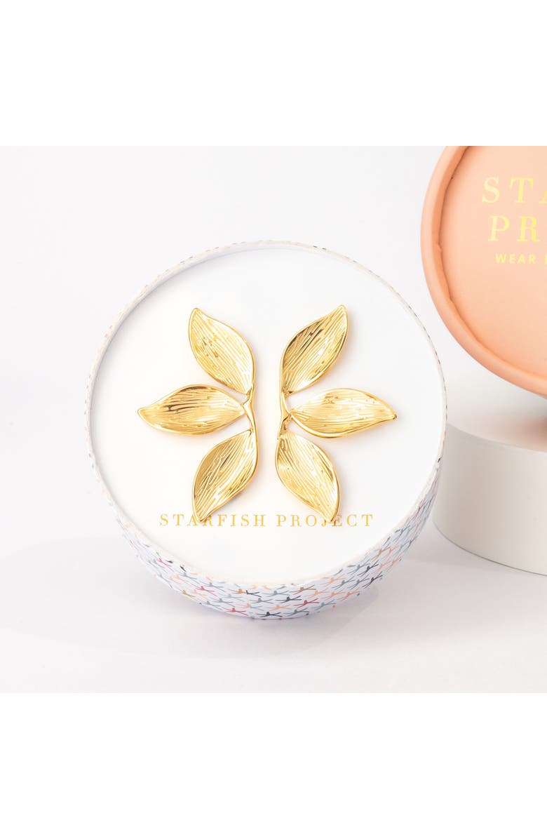 Starfish Project Golden Canopy Earrings, Alternate, color, Gold