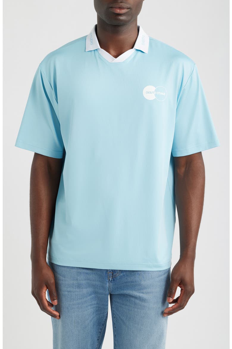Santo Flipped Jersey Polo, Main, color, LIGHT BLUE