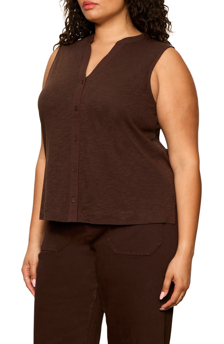 Sanctuary Front Button Sleeveless Top, Alternate, color,