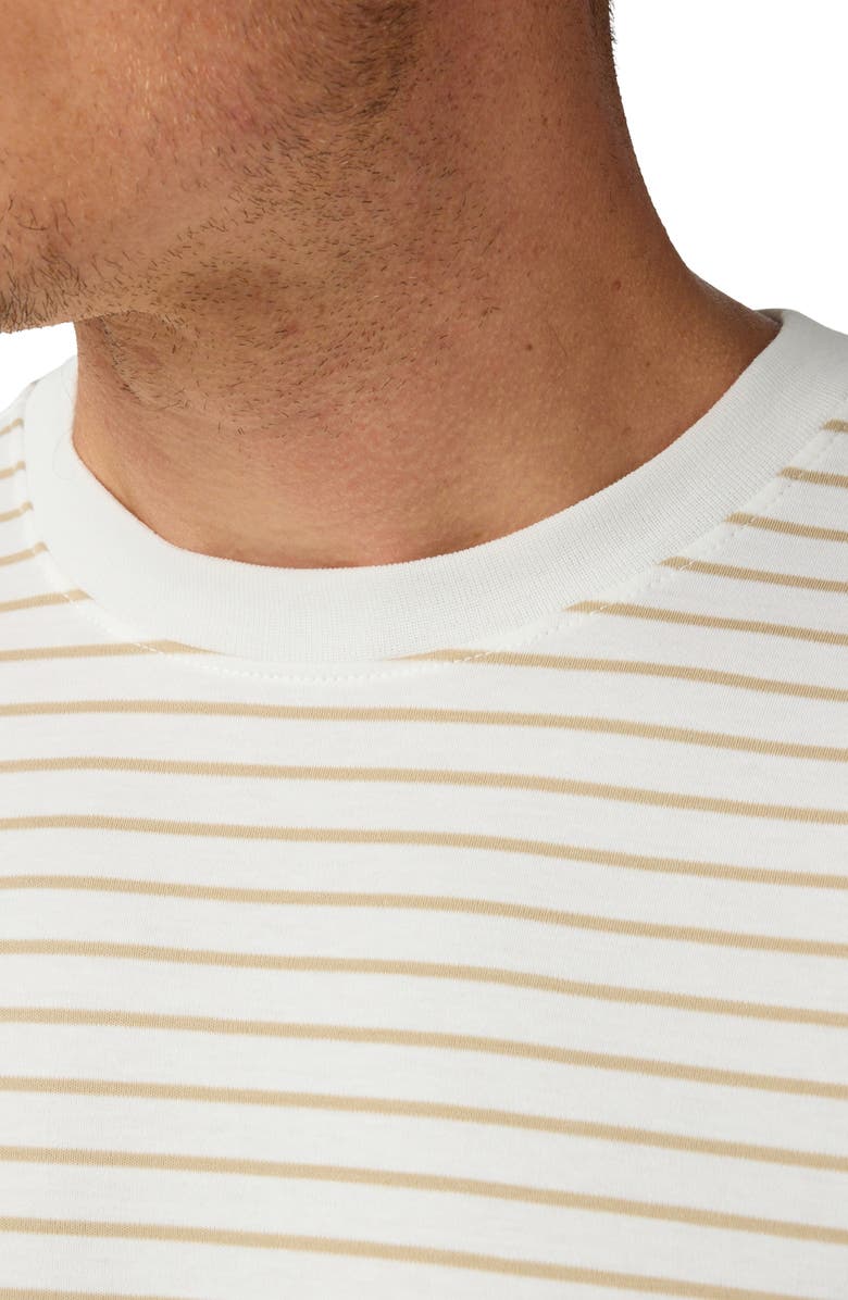 Mizzen+Main Palmer Stripe Pima Cotton T-Shirt, Alternate, color, White Khaki Stripe