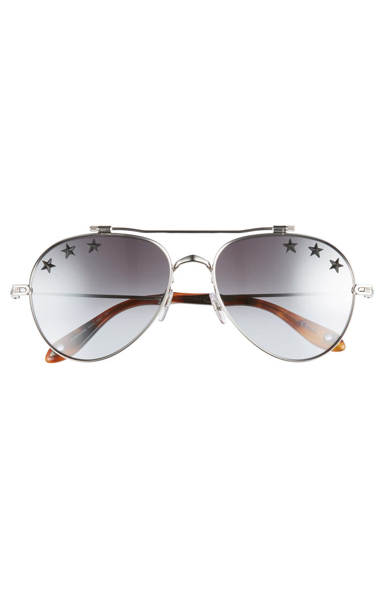 Givenchy Star Detail 58mm Mirrored Aviator Sunglasses, Alternate, color, 