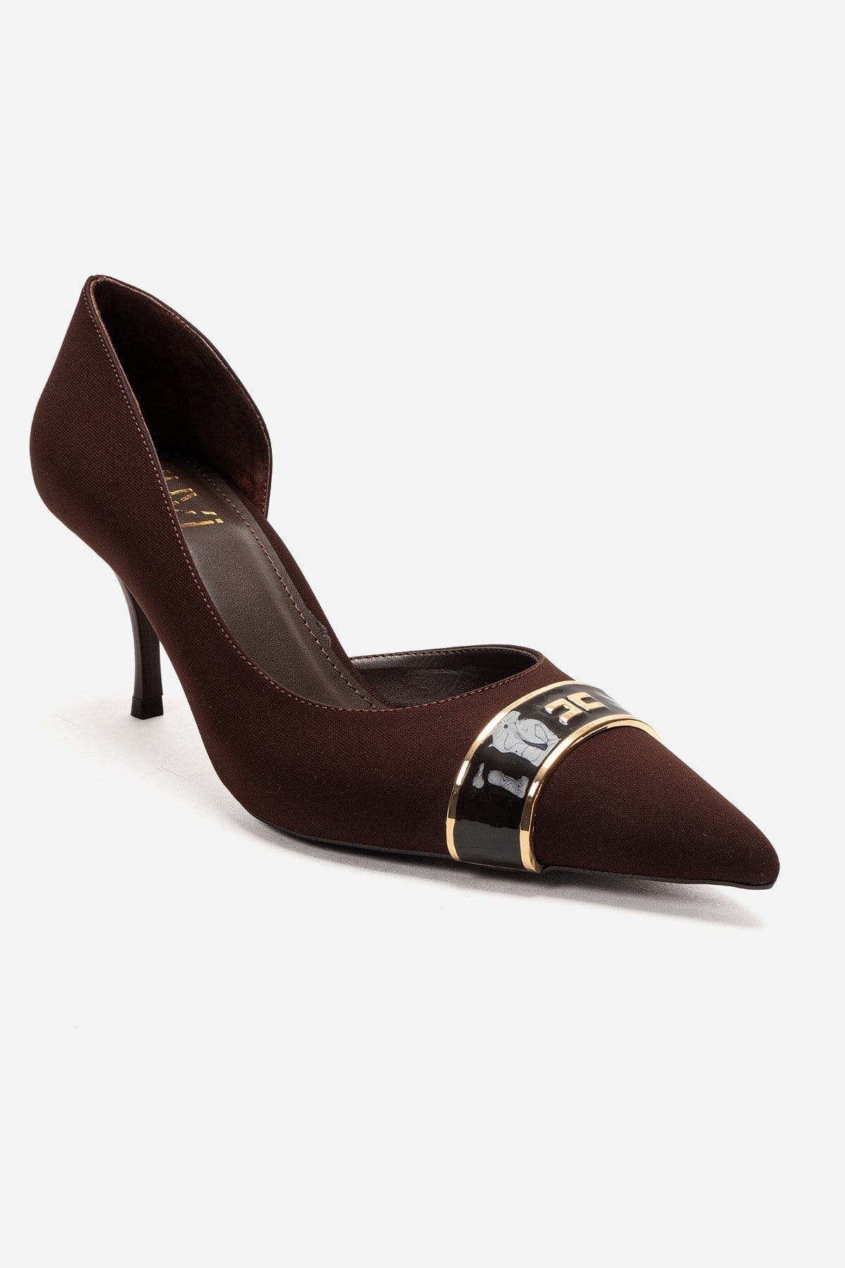 Prologue Shoes Kendra Pointed Toe Stiletto Pump, Alternate, color, Brown