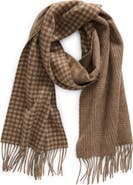 Andrew Stewart Gingham Plaid Cashmere Scarf