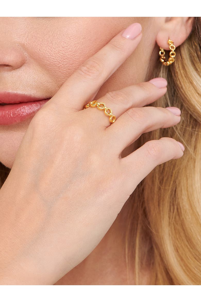Cable Link Ring in Gold Plated Sterling Silver, Alternate, color, Yellow Gold