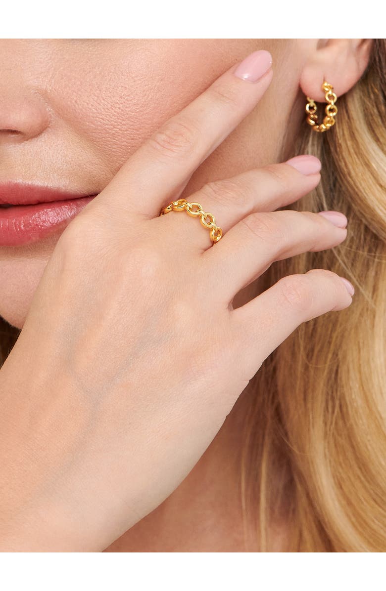 DEVATA Cable Link Ring in Gold Plated Sterling Silver, Alternate, color, Yellow Gold