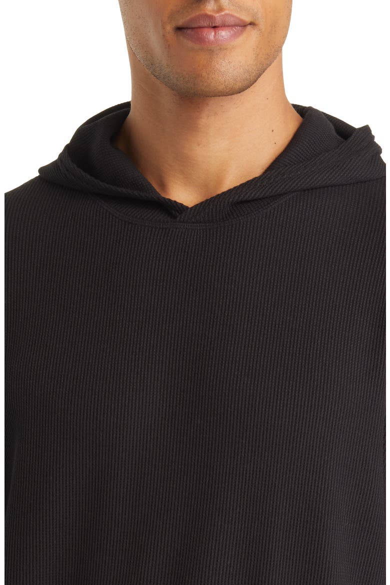 Waffle Hoodie, Alternate, color, BLACK