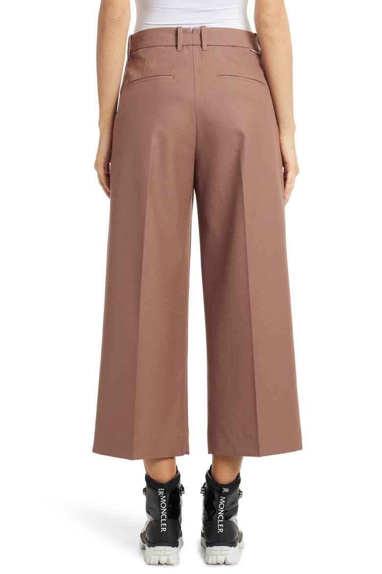 Wide Leg Wool Crop Pants, Alternate, color, BROWN