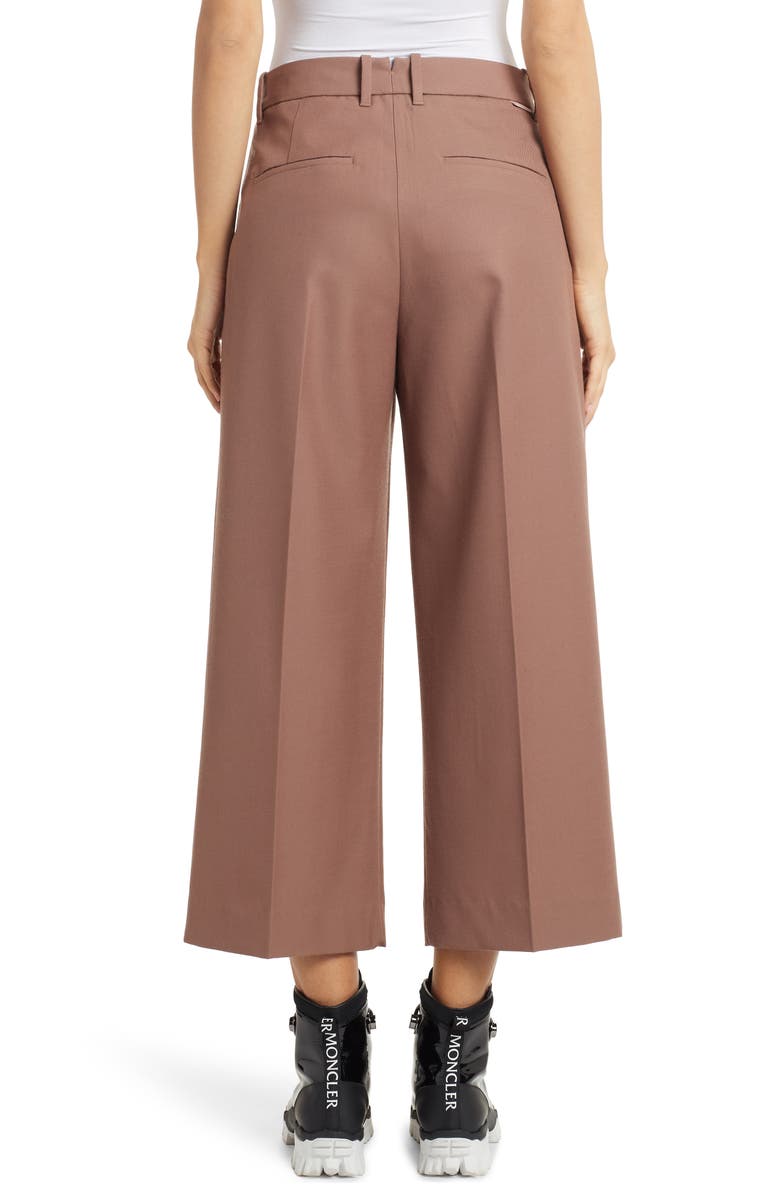 Moncler Wide Leg Wool Crop Pants, Alternate, color, 