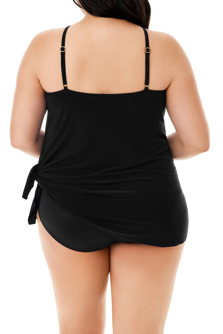 Parker Skirted Underwire One-Piece Swimsuit, Alternate, color, BLACK