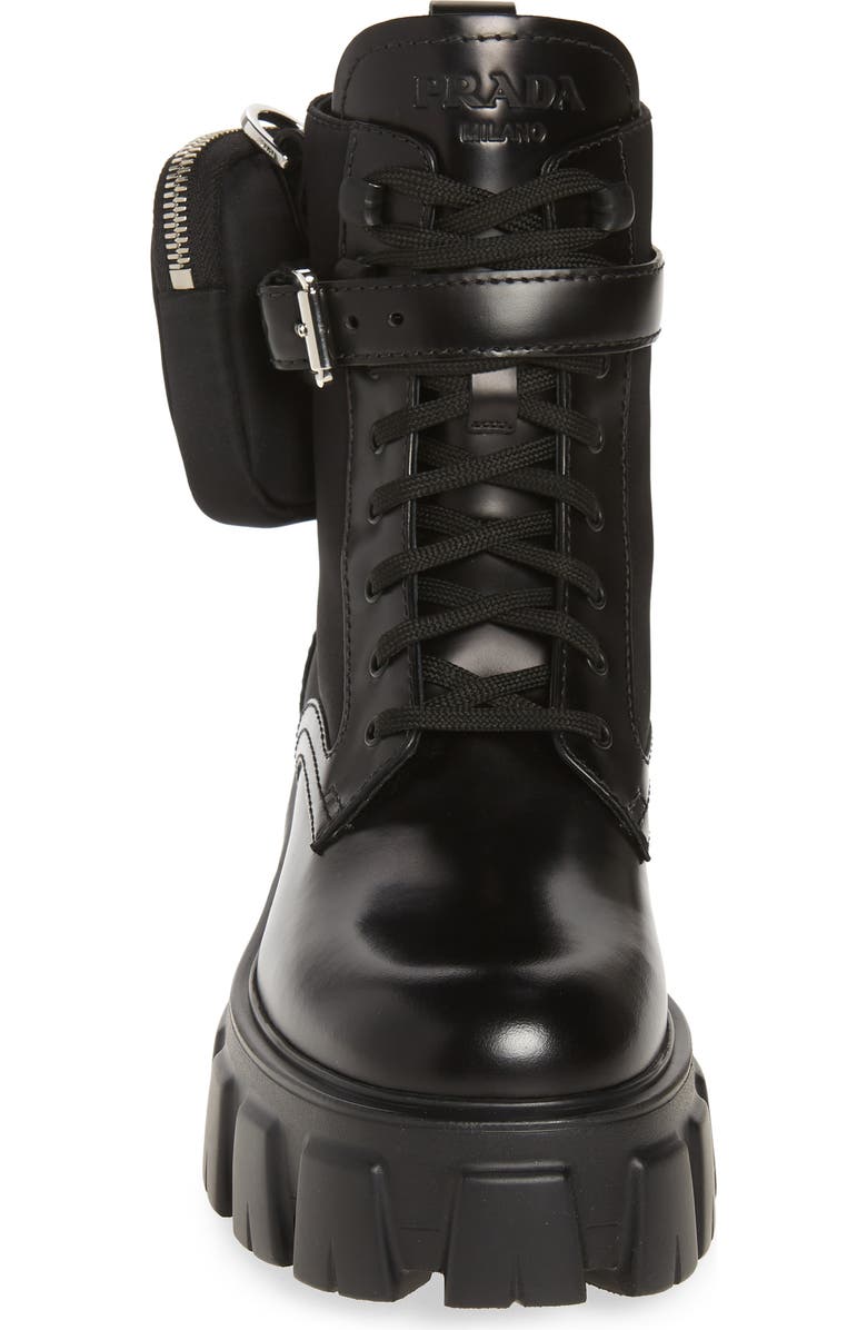 Prada Monolith Mini Bag Lug Sole Combat Boot, Alternate, color,
