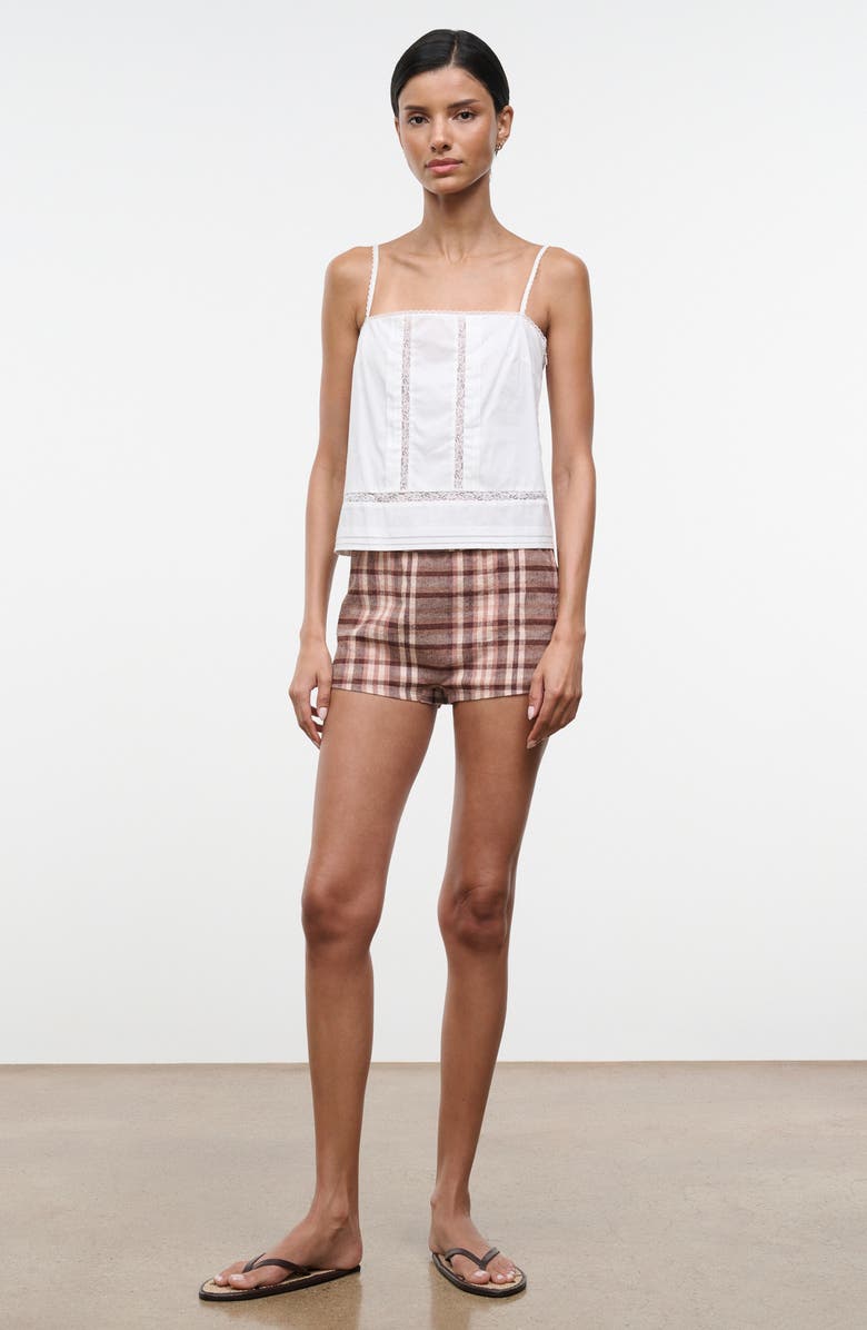 STAUD Corinna Lace Detail Cotton Top, Alternate, color, Ivory