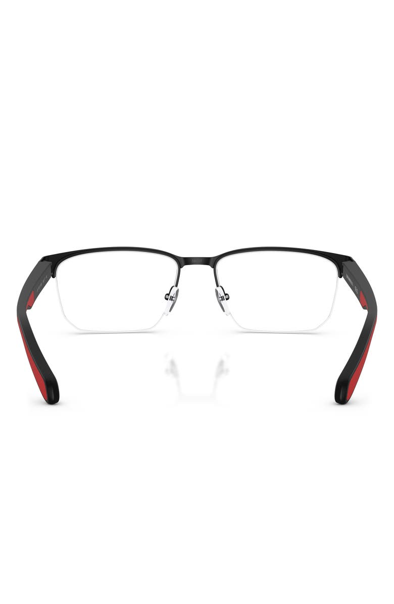 Emporio Armani 56mm Irregular Optical Glasses, Alternate, color, Matte Black / Demo Lens