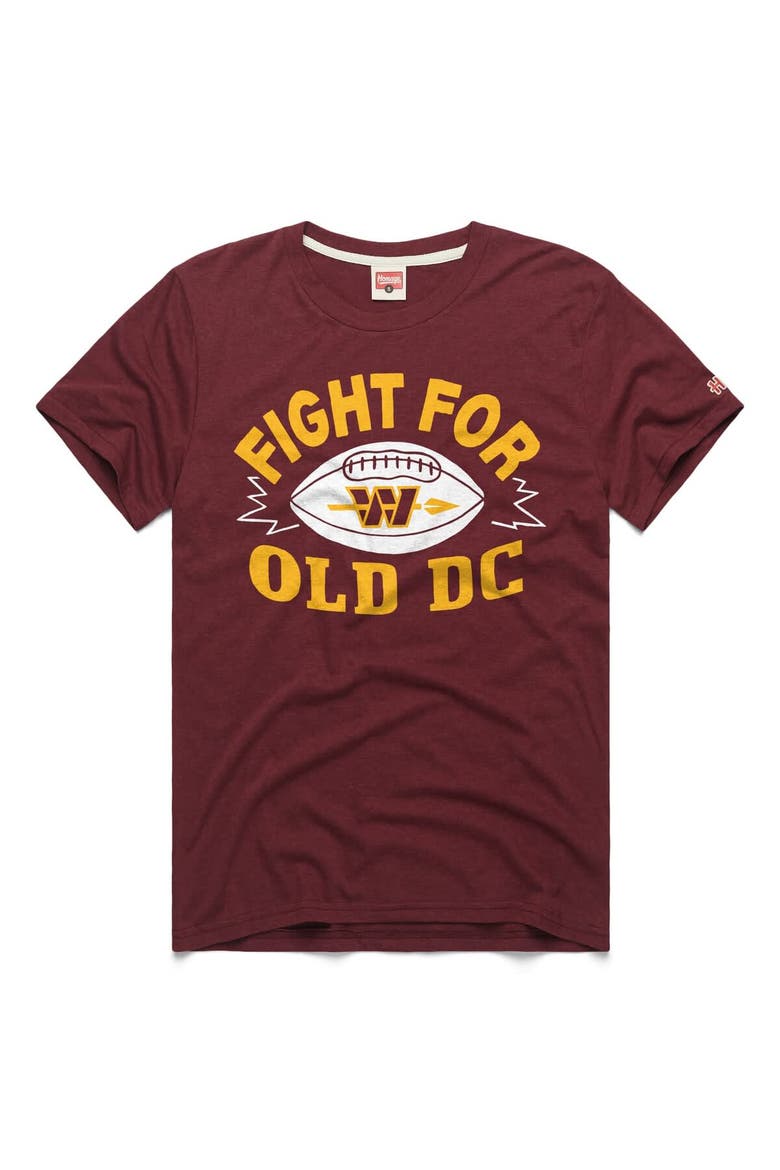 Men's Homage Burgundy Washington Commanders Fight For Old DC Tri-Blend T-Shirt, Main, color, Burgundy