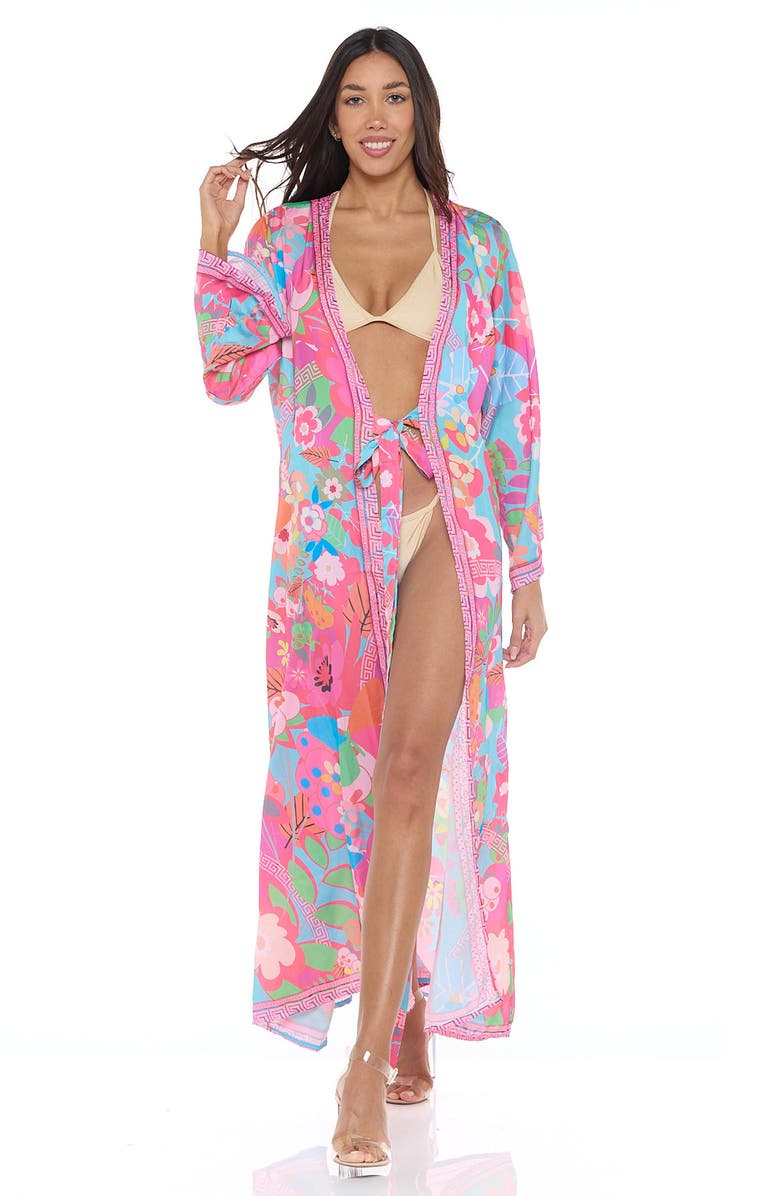 RANEES Front Tie Cover-Up Wrap, Alternate, color, Pink