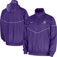 Nike Men's Nike  Purple Los Angeles Lakers Courtside Windrunner Woven Half-Zip Hooded Jacket
