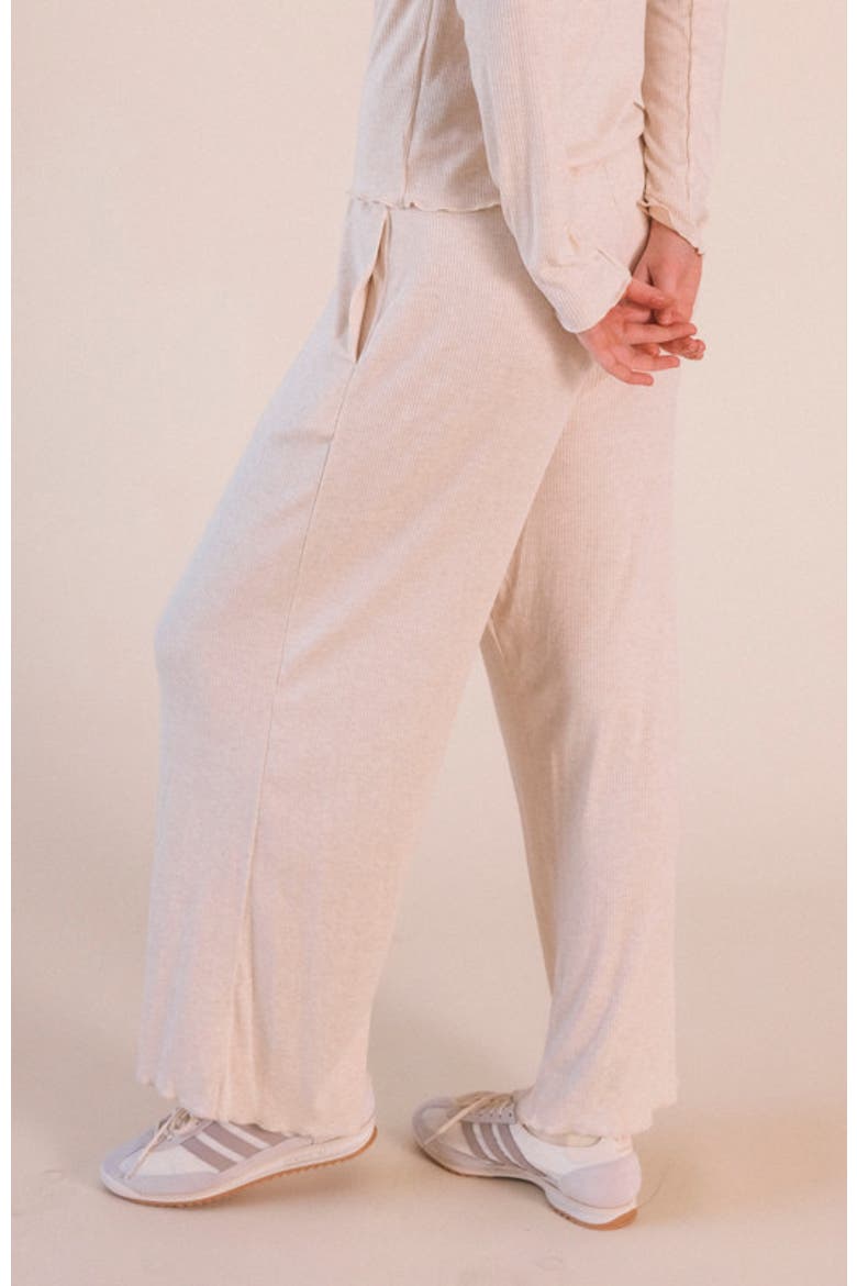 Hedy Plus Ribbed Modal Lounge Pant, Alternate, color, Heather Almond