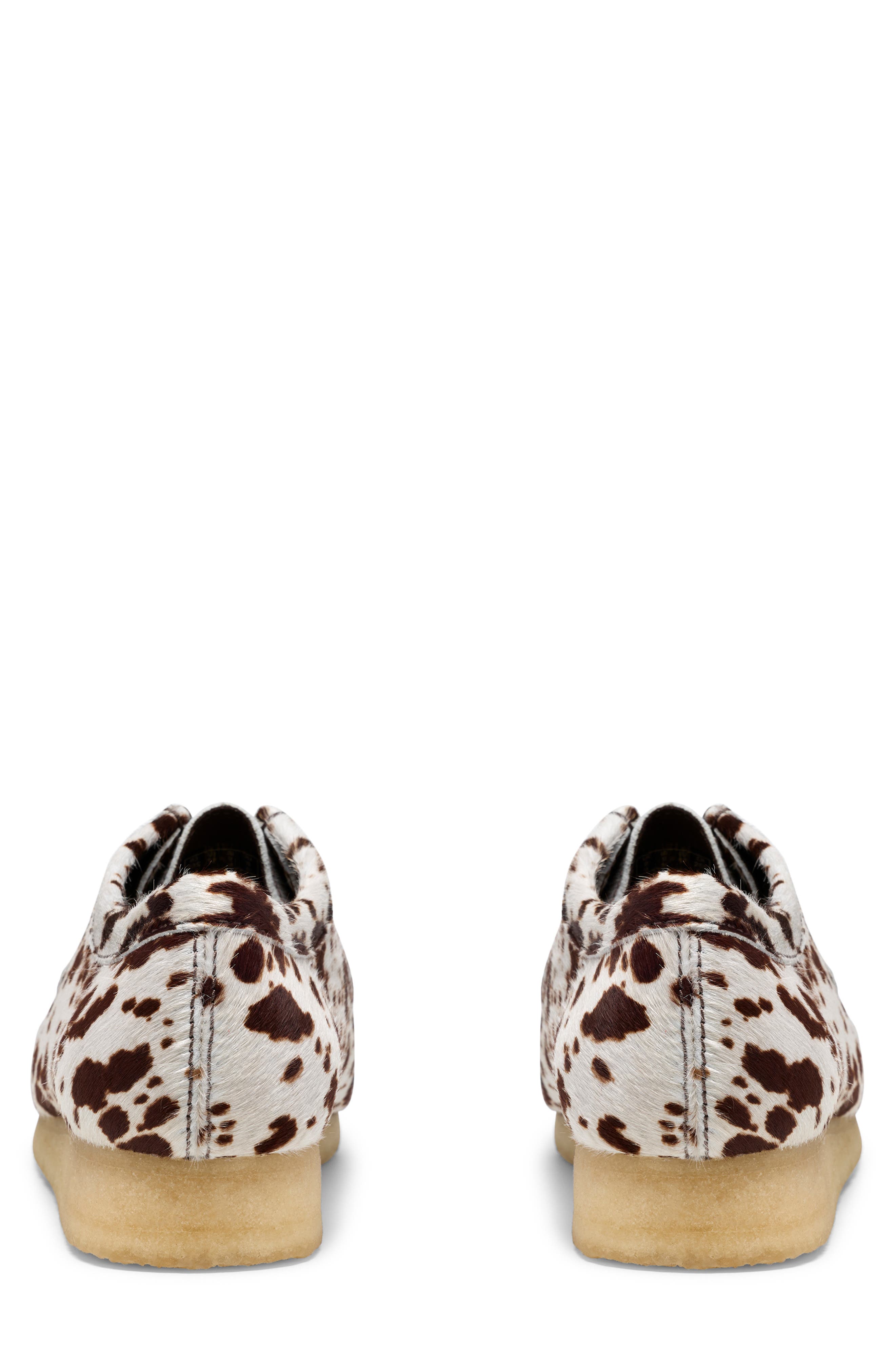 Wallabee Leather Shoe, Alternate, color, BROWN COW PRINT