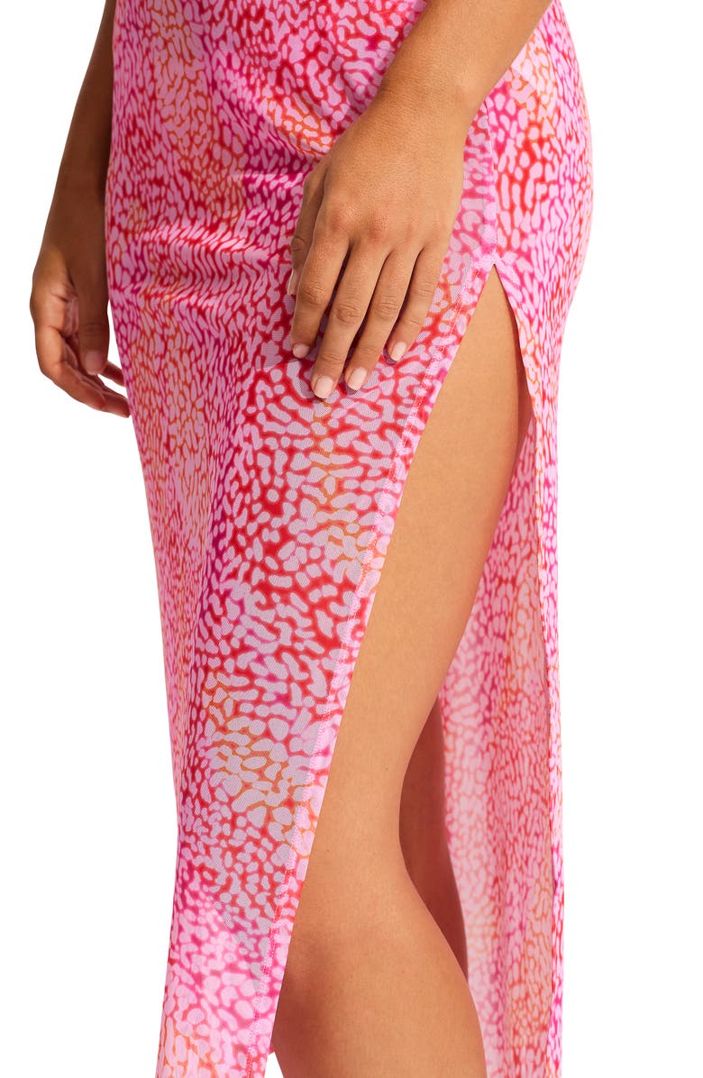 Seafolly Sea Skin Semisheer Mesh Cover-Up Dress, Alternate, color,