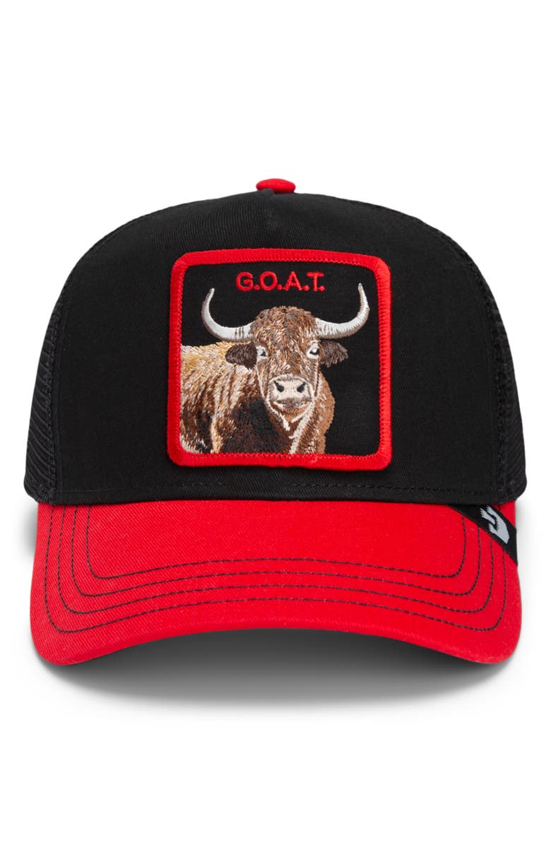 Goorin Bros. The Goat Steer Trucker Hat, Alternate, color, Black