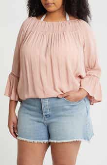 Smocked Bell Sleeve Blouse