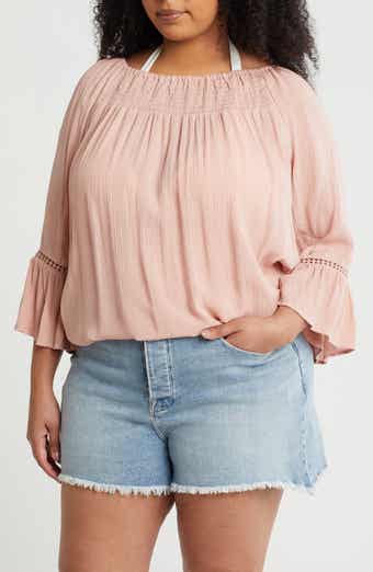 Smocked Bell Sleeve Blouse
