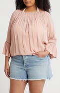 BOHO ME Smocked Bell Sleeve Blouse