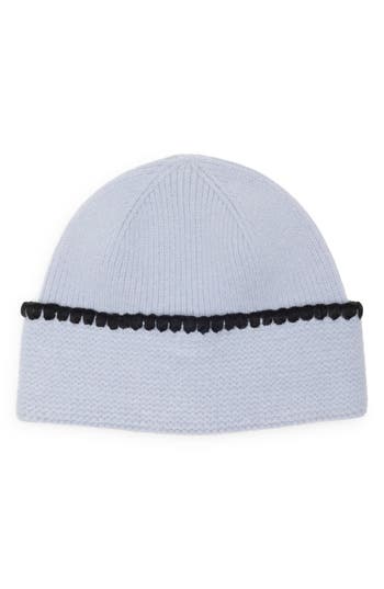 Vince Camuto Whipstitch Cuff Beanie In Blue
