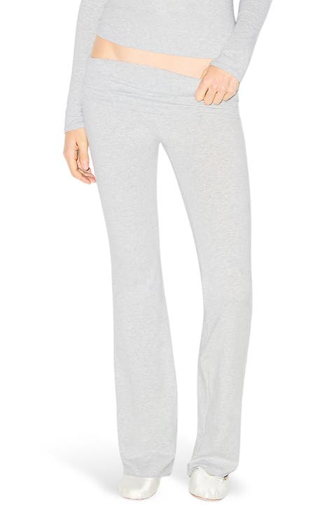 Stretch Cotton Jersey Foldover Pants (Regular & Plus)