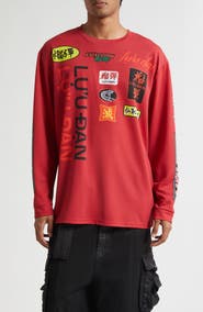 LU'U DAN Motocross Oversize Long Sleeve Graphic T-Shirt