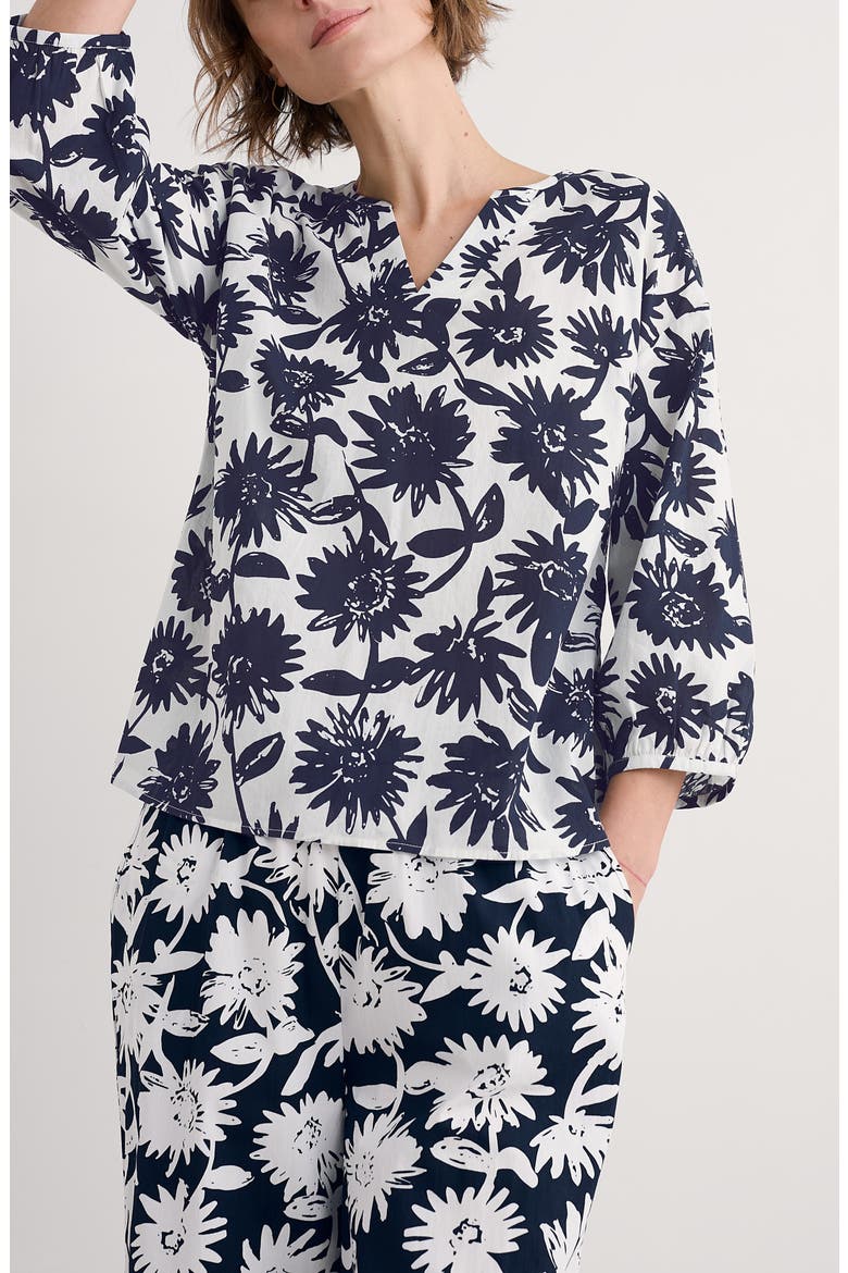 Streamlet Floral Organic Cotton Swing Top, Main, color, DAISY SHADOW CHALK