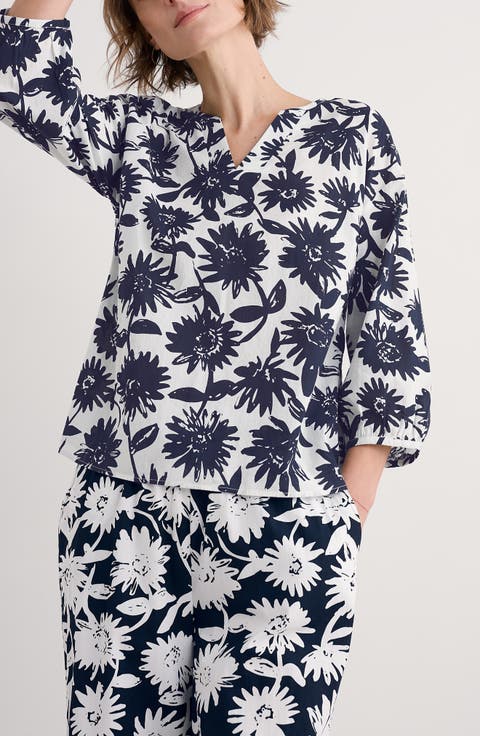 Streamlet Floral Organic Cotton Swing Top