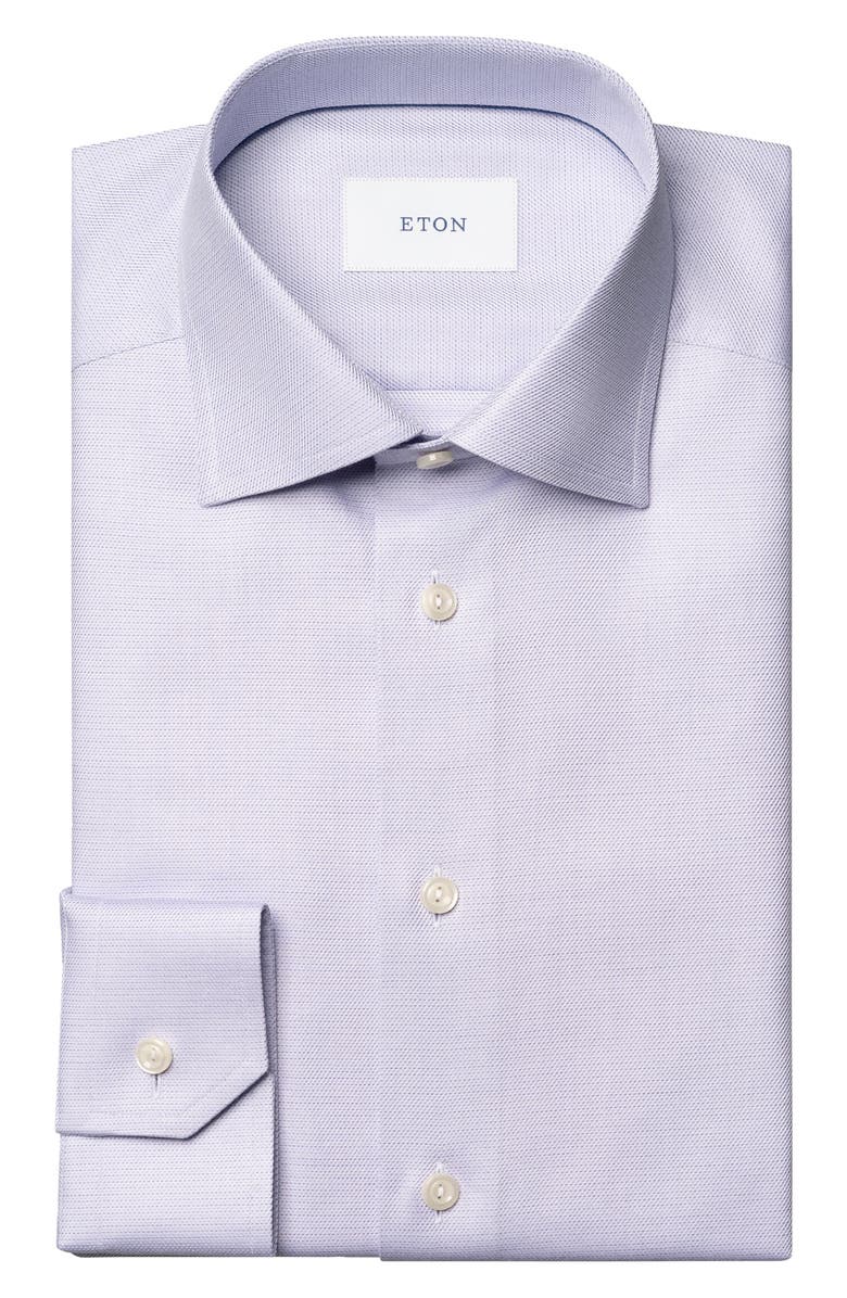 Eton Slim Fit Twill Dress Shirt, Alternate, color, Light Purple