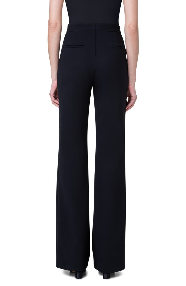 Akris punto Courtney Wide Leg Stretch Virgin Wool Pants, Alternate, color, 009 Black