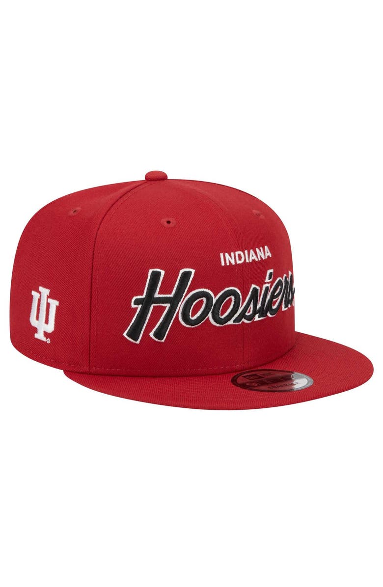 New Era Men's New Era Crimson Indiana Hoosiers Team Script 9FIFTY Snapback Hat, Main, color,