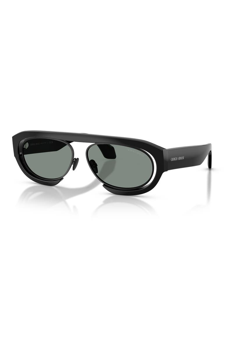 57mm Oval Sunglasses, Alternate, color, BLACK/ GREY