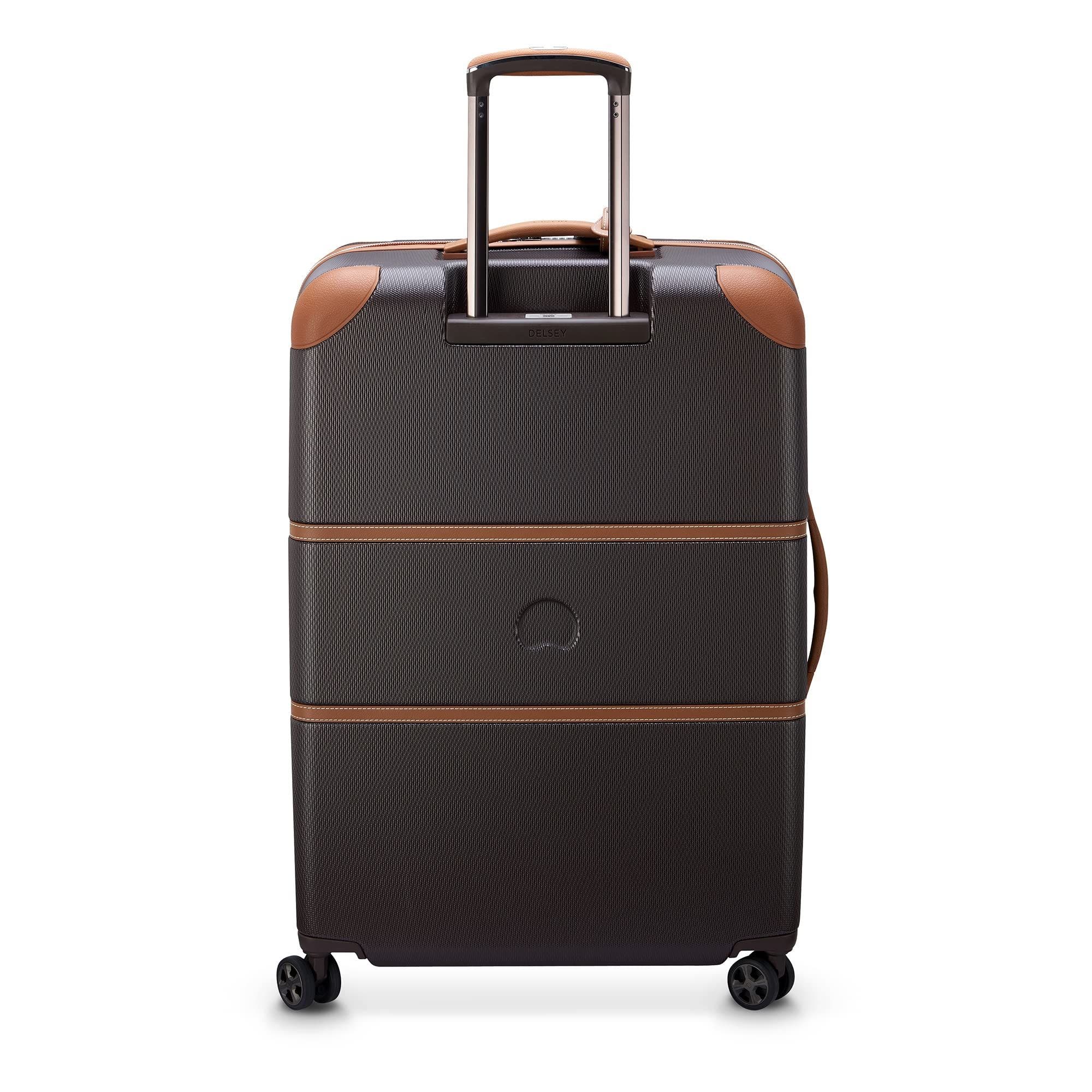 Delsey Paris Chatelet Air 2.0 Checked-Large 28 Inch Hardside Luggage with Spinner Wheels, Alternate, color, Chocolate Brown