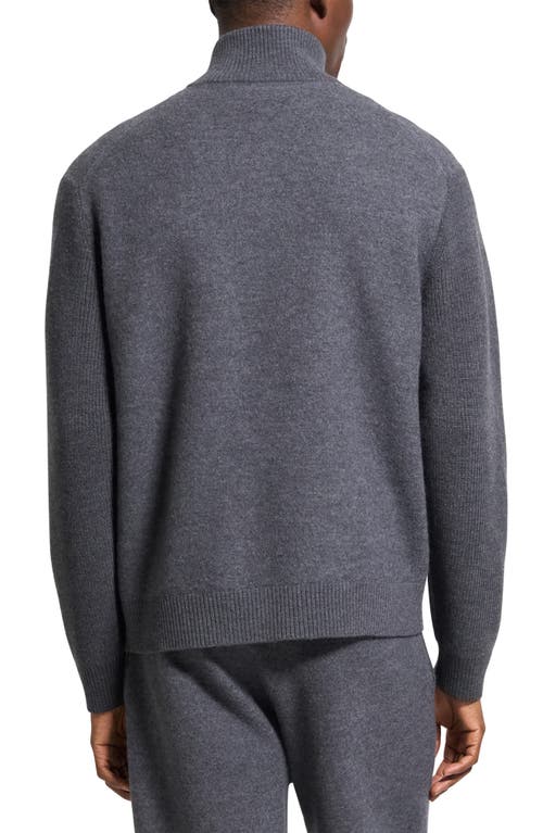 Theory Long Sleeve Relaxed Fit Wool Turtle Neck Sweater In Blue