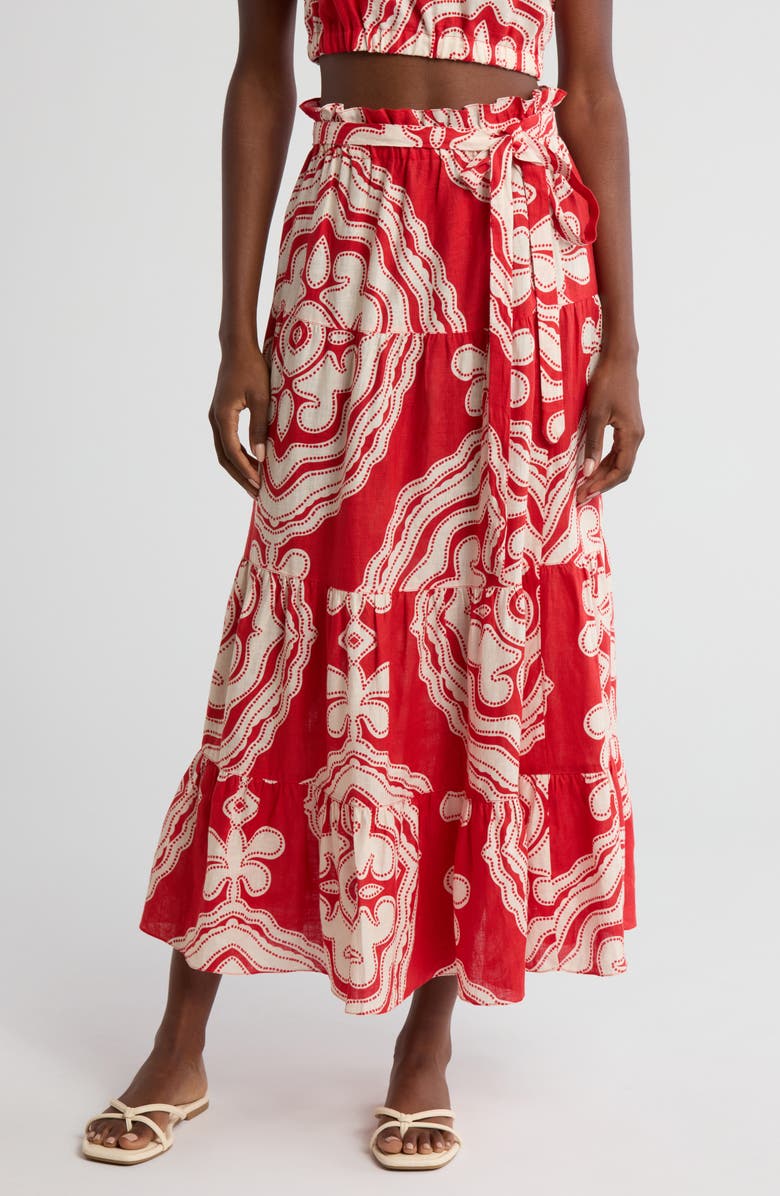 lemlem Sanaa Linen Maxi Skirt, Main, color,