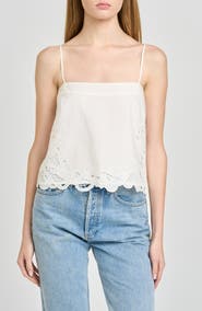 WAYF x Hannah Lovey Porter Lola Embroidered Detail Cotton Camisole (Nordstrom Exclusive)