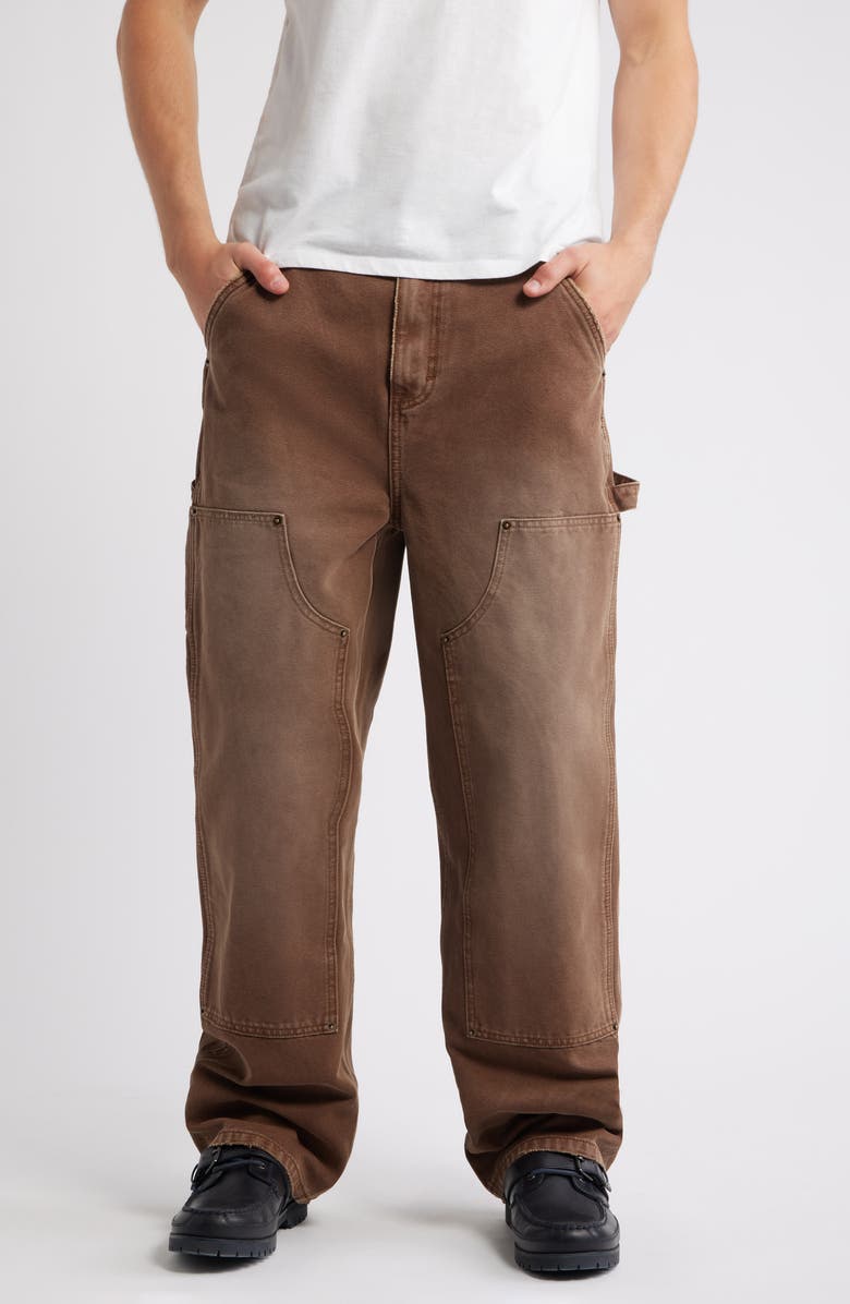 Elwood Industry Cotton Canvas Carpenter Pants, Main, color, Brown