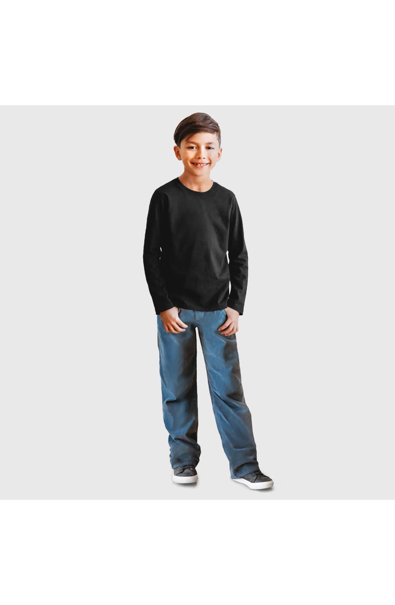 CITY THREADS Boys Long Sleeve Soft 100% Cotton Jersey T-Shirt, Main, color, Black