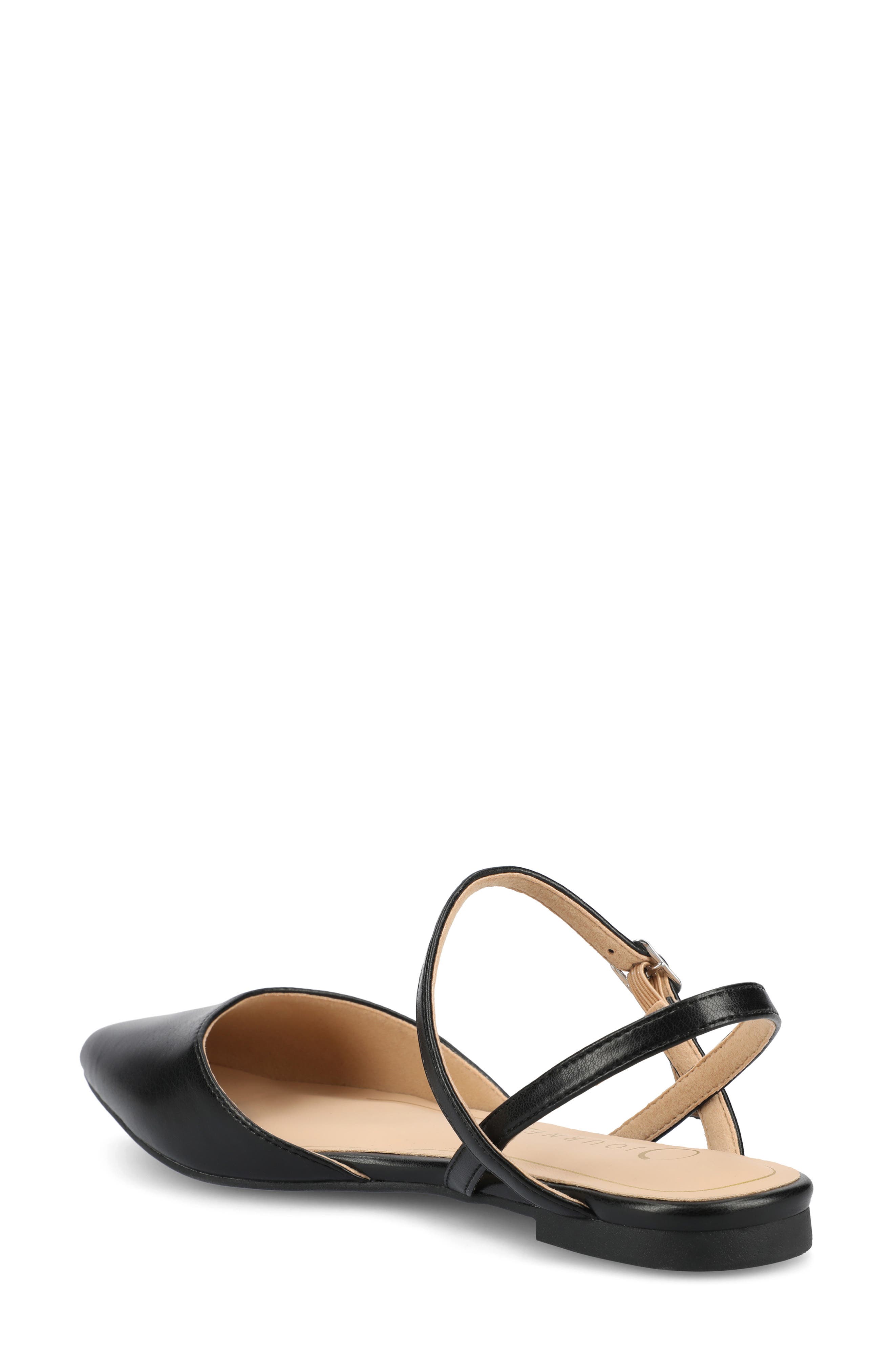 Journee Collection Martine SuperNatural Shades Slingback Flat, Alternate, color, Black