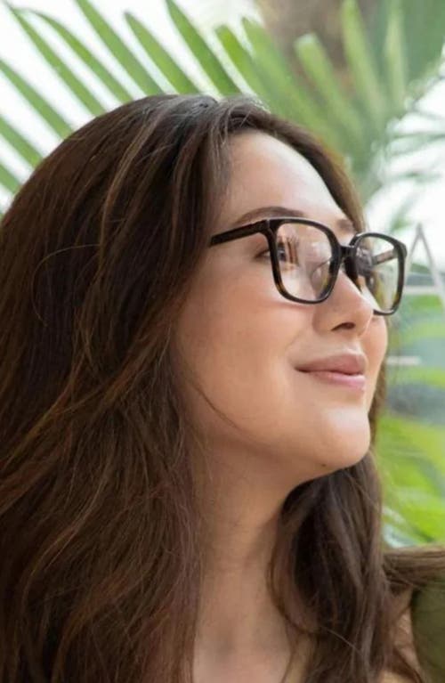 Mohala Eyewear Nani 50mm Low Nose Bridge Narrow Width Square Optical Glasses In Kukui Tortoise/clear Lenses
