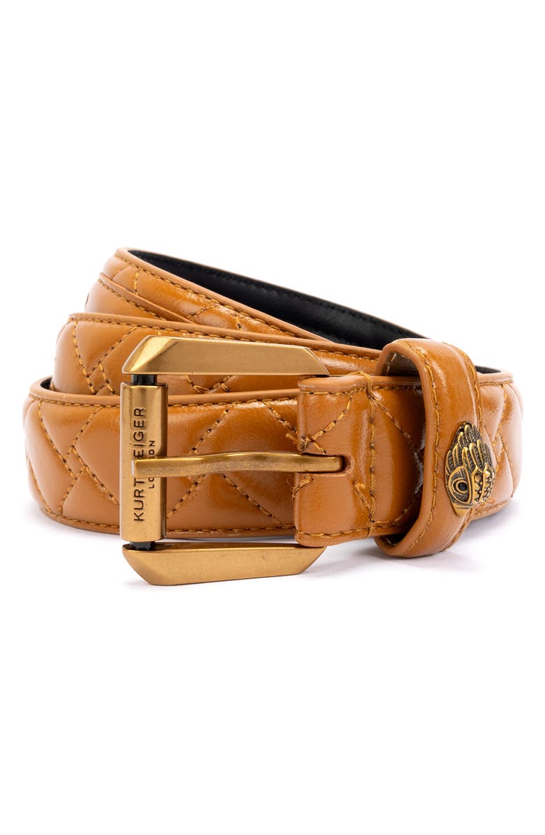 Kurt Geiger London Quilted Leather Belt, Alternate, color, 