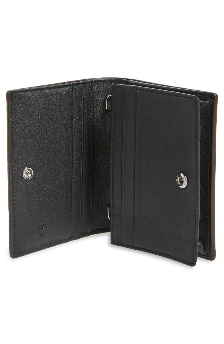 MCM Klara Monogram Leather Wallet on a Chain, Alternate, color, 