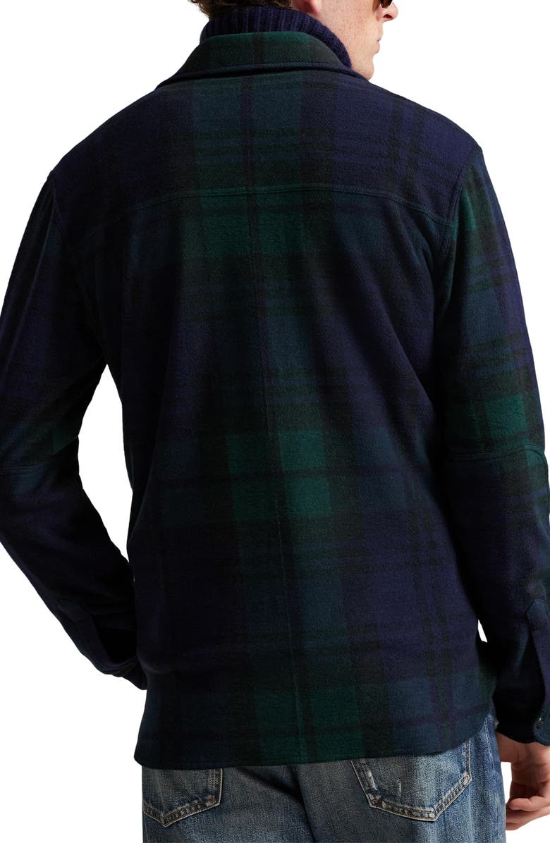 Polo Ralph Lauren Flannel Button-Up Overshirt, Alternate, color, Blackwatch Plaid
