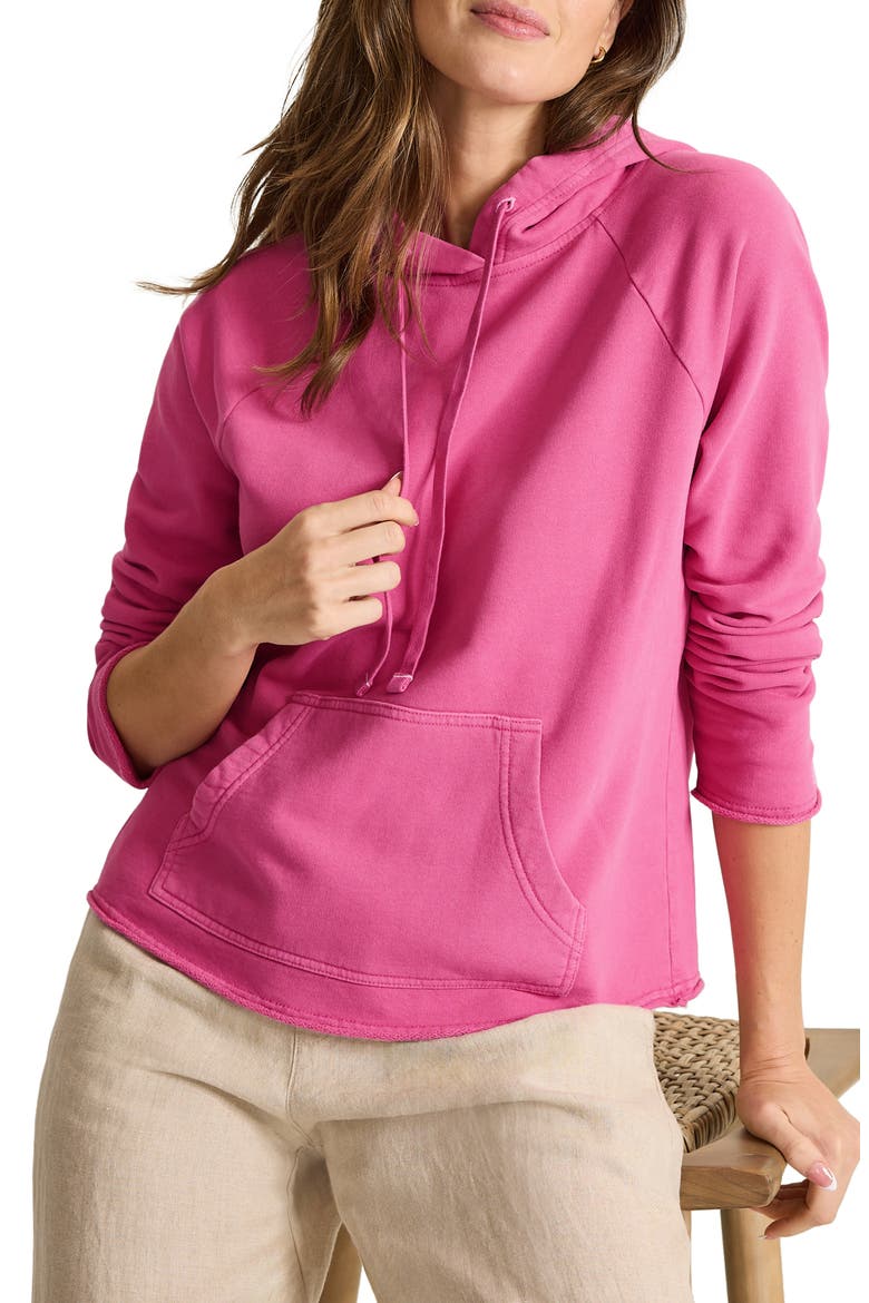 Marina Del Mar Raw Edge Hoodie, Main, color, VERY BERRY