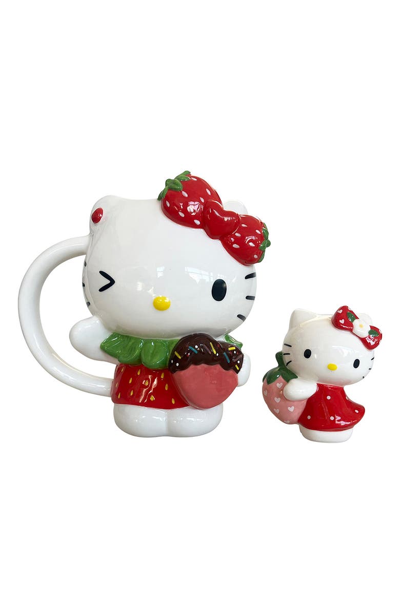 Blue Sky Clayworks Hello Kitty Strawberry Mug & Sugar Shaker Set, Main, color, Multi