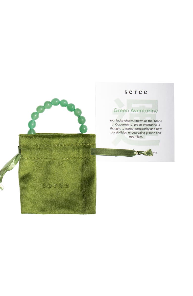 seree Manifest Collection Luck Green Crystal Beaded Bracelet, Alternate, color, Green